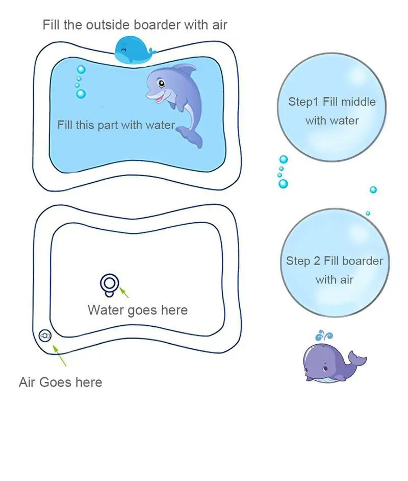 Ocean Adventure Tummy Time Mat -  Inflatable Water Mat